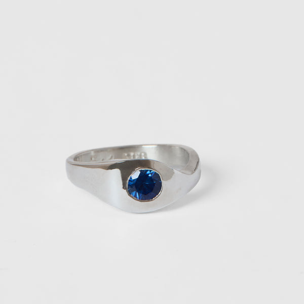 Bond Ring, Silver and Sapphire