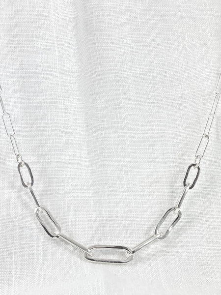 Sterling Silver Elongated Rectangle Link Chain