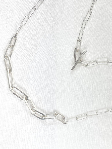 Sterling Silver Elongated Rectangle Link Chain