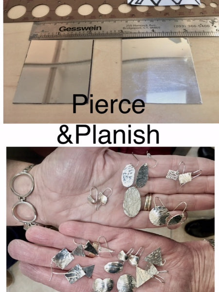 Pierce and Planish Pendant and Earrings